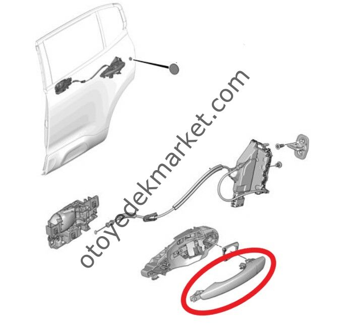 Peugeot 508 (2019-2023) Sol Arka Kapı Dış Açma Kolu (Orijinal)