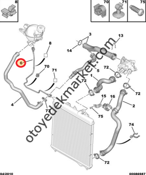 Citroen C3 (2003-2016) 1,4 Benzinli Ek Depo Üst Hortumu (Orijinal)