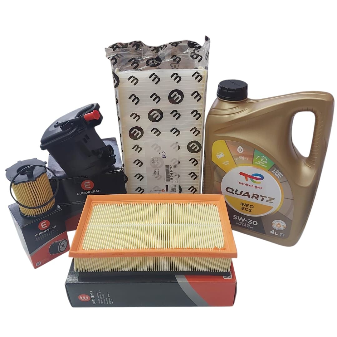 Peugeot 407 (2004-2011) 1.6 Hdi Filtre Bakım Seti + 5W30 Yağ (Eurorepar Orijinal)