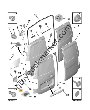 Opel Vivaro (2021-2024) Sol Arka Kapı Alt Dayanağı (Orjinal)