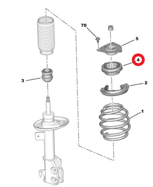Citroen é-C3 (2024-2026) Ön Amortisör Rulmanlı Takozu (Orijinal)