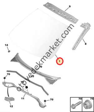 PEUGEOT 207 ÖN CAM YAĞMUR SENSÖRSÜZ (ORJİNAL)