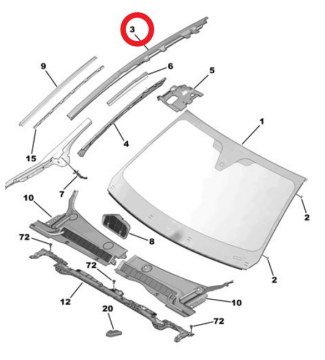 DS9 (2020-2025) Ön Cam Çerçeve Sağ Yan Direk Takviyesi (Orijinal)