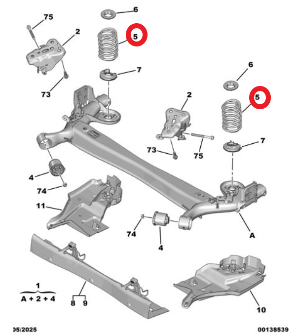 Citroen é-C3 (2024-2026) Arka Helezon Yayı (Orijinal)