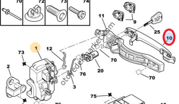 PEUGEOT 407 ARKA KAPI DIŞ AÇMA KOLU SOL