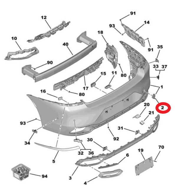DS9 (2020-2025) Arka Tampon Çeki Demiri Kapağı (Orijinal)