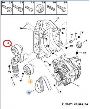 Peugeot 206 (2001-2008) 1,6 16v  Benzinli Alternatör Gergi Rulmanı (İna)